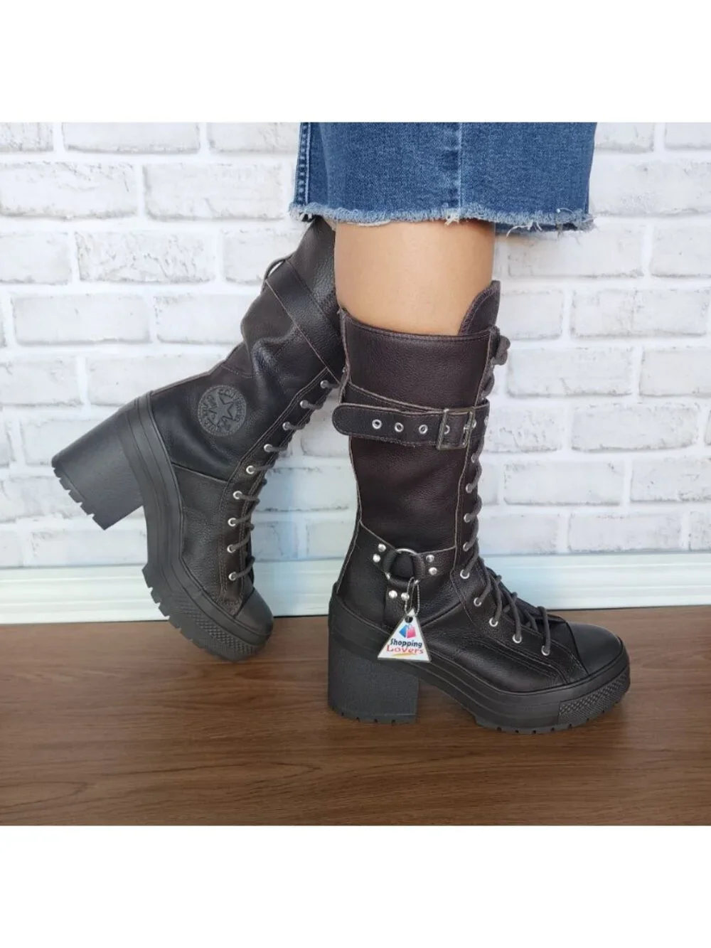 Converse Chuck 70 De Luxe Heel XXHi Buckles Heels 11.5 Women Boots Brown A15659C